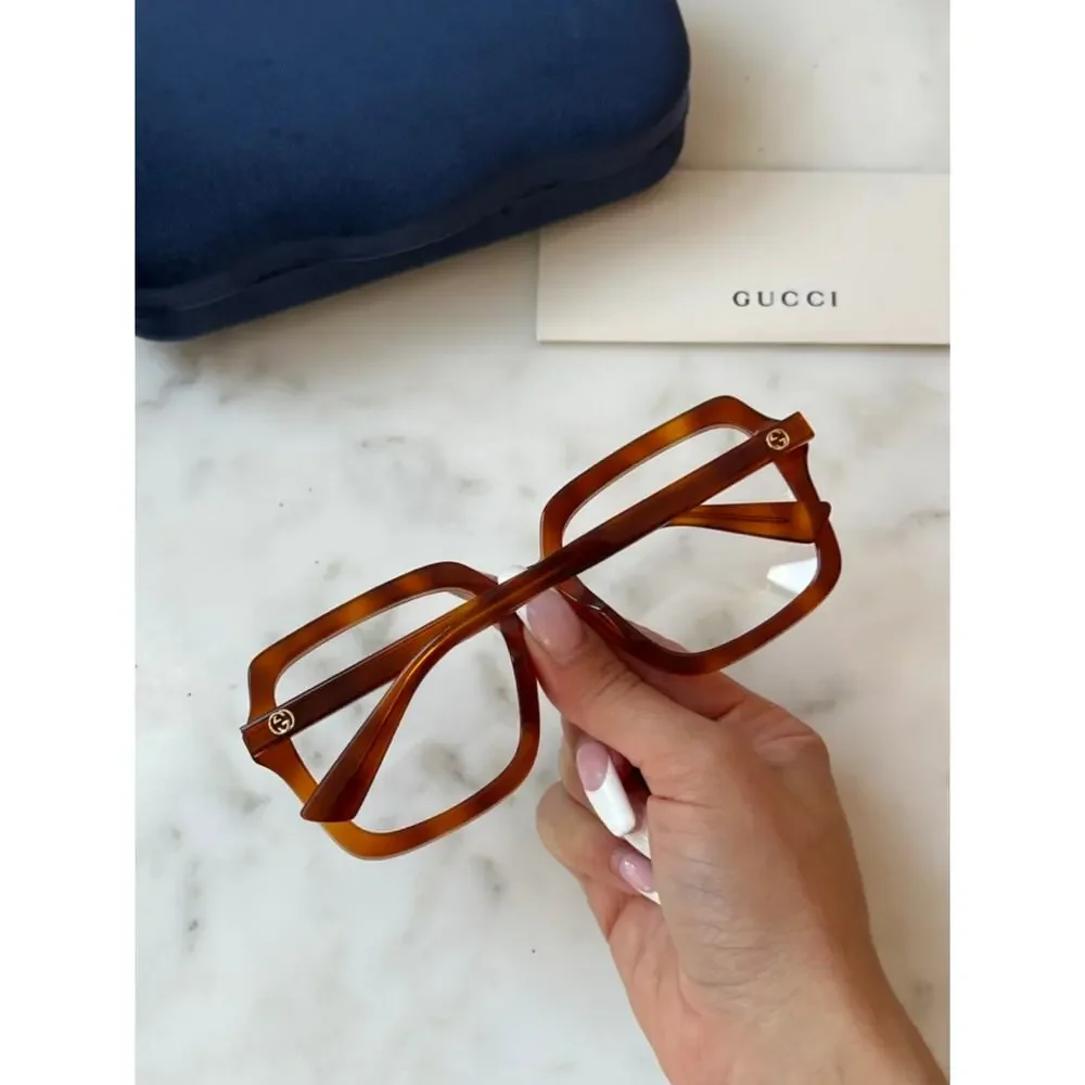 NEW Gucci GG1318O Brown Square Eyeglasses Frames